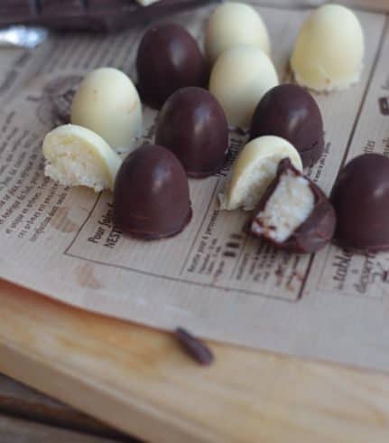 Bouchées chocolatées à la noix de coco